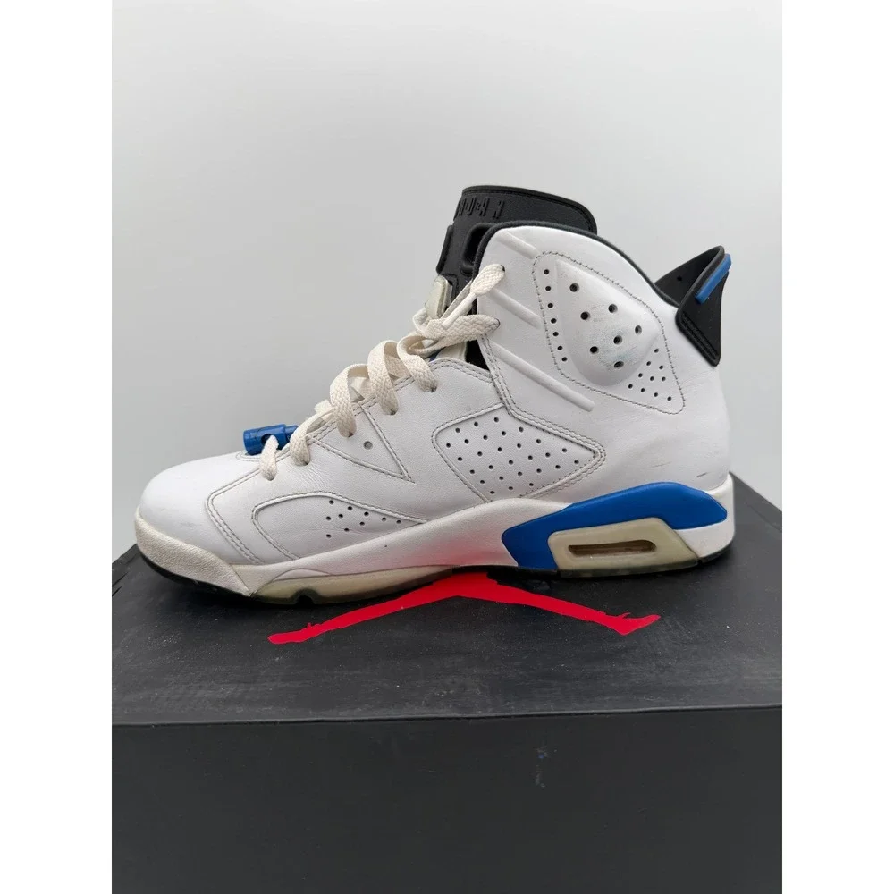 Jordan 6 Retro Sport Blue White Black 384664-107 Mens Size 9.5 Basketball Shoes